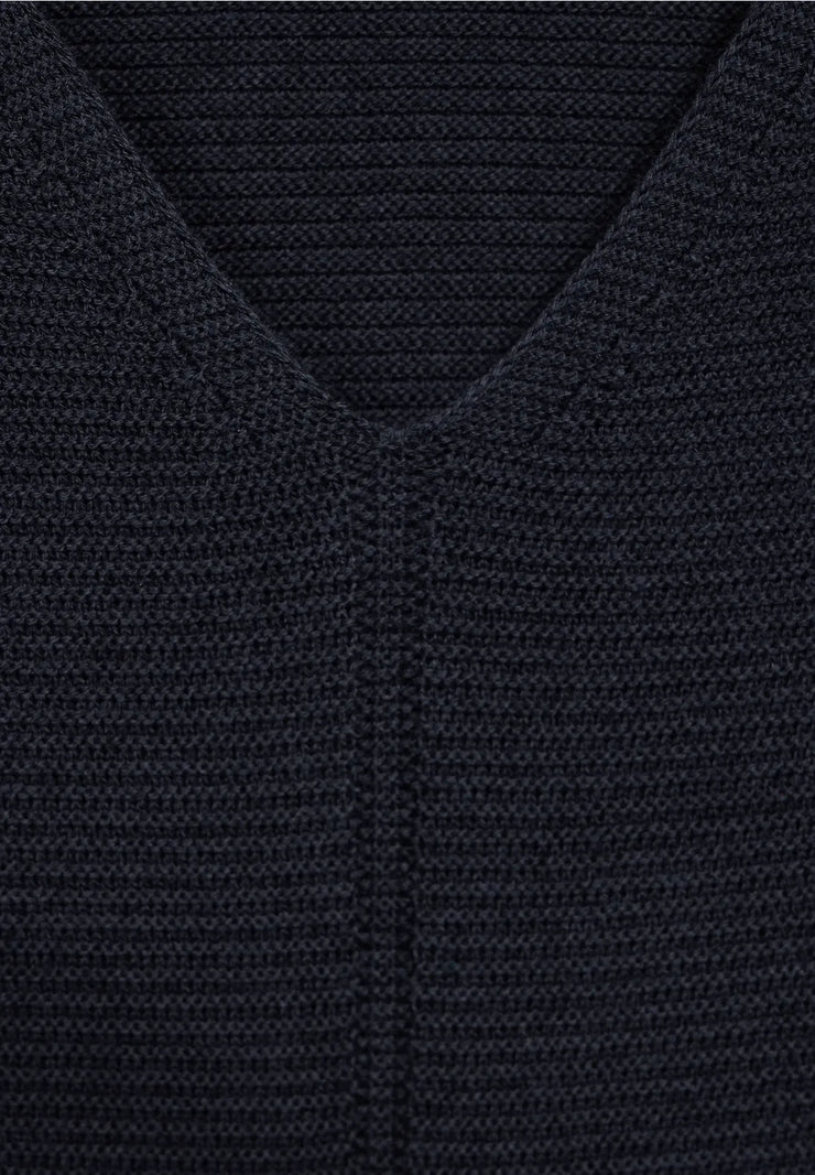 Cecil - Mörkblå V-ringad pullover