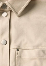 Street One - Beige skjorta i mocka-look