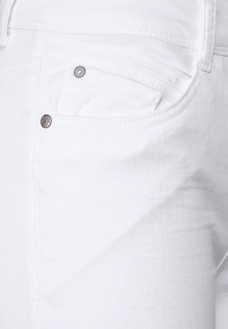 Street One - Vita jeans york hög midja