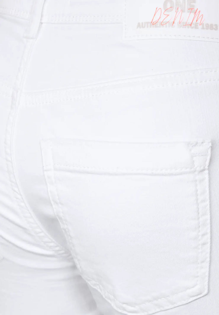 Street One - Vita jeans york hög midja