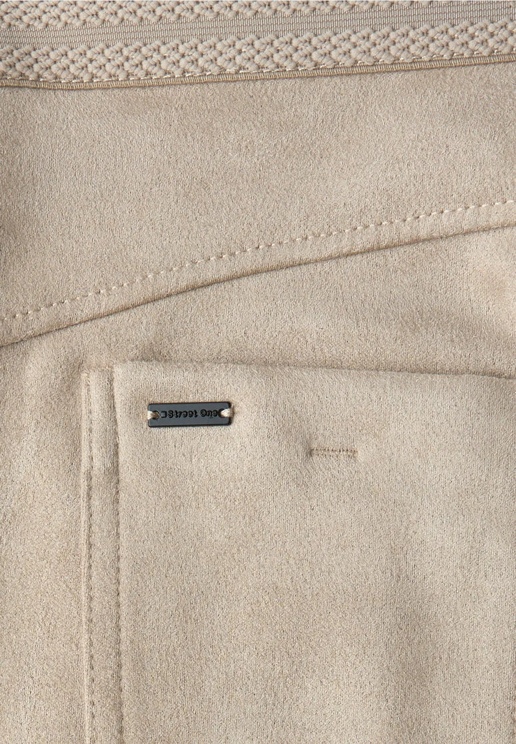 Street One - Hope beige byxa i mocka-look