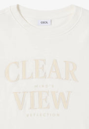 Cecil - Vit collegetröja CLEAR VIEW