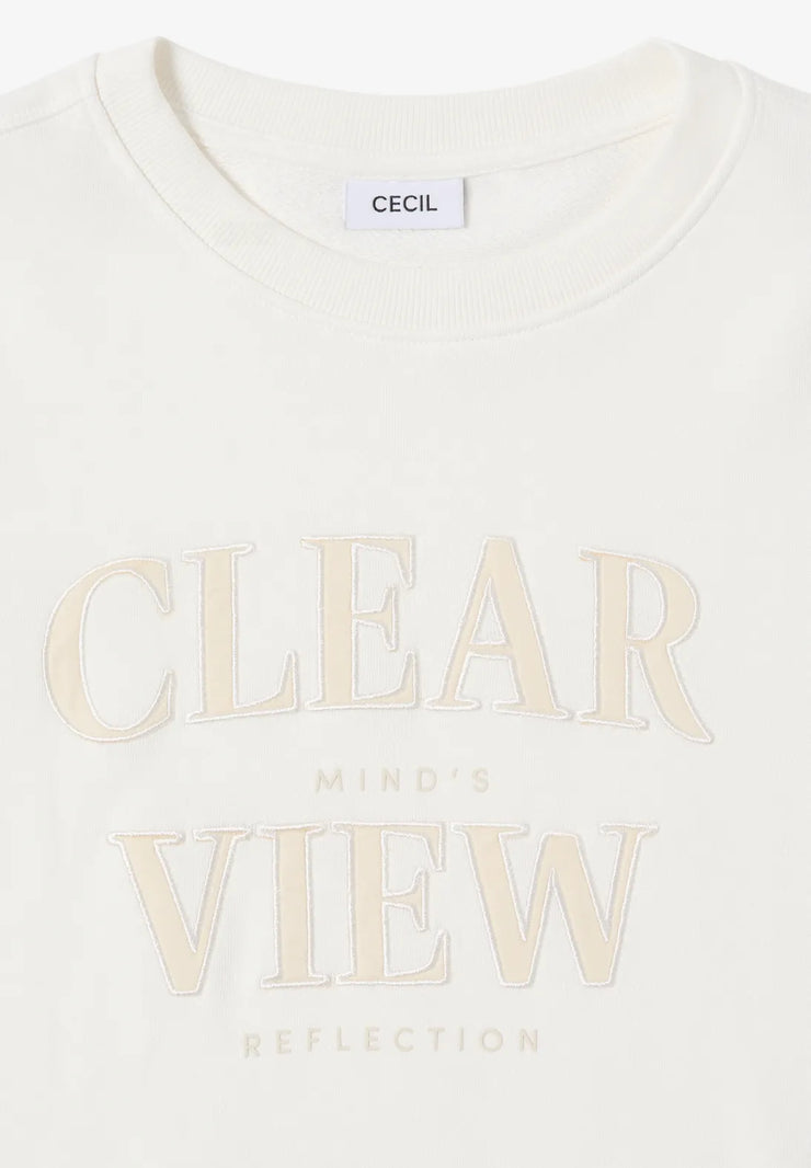 Cecil - Vit collegetröja CLEAR VIEW