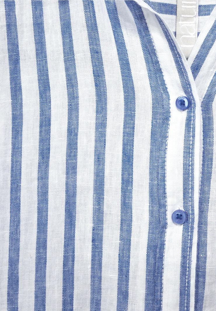 Street One - Blå randig skjortklänning