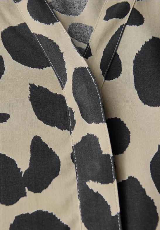 Street One - Beige leopardmönstrad klänning