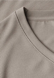 Street One - Beige ribbad klänning