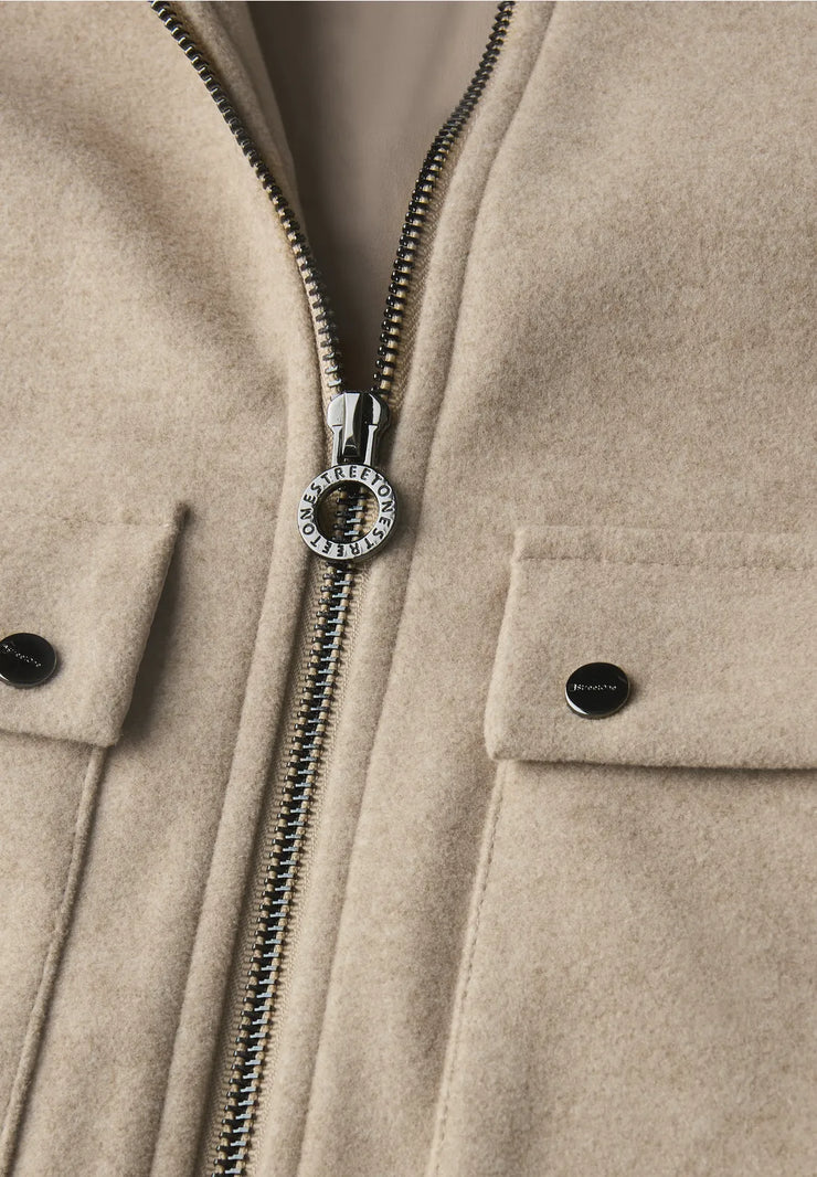 Street One - Beige jacka med avtagbar krage