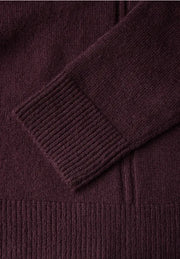 Street One - Vinröd stickad polotröja