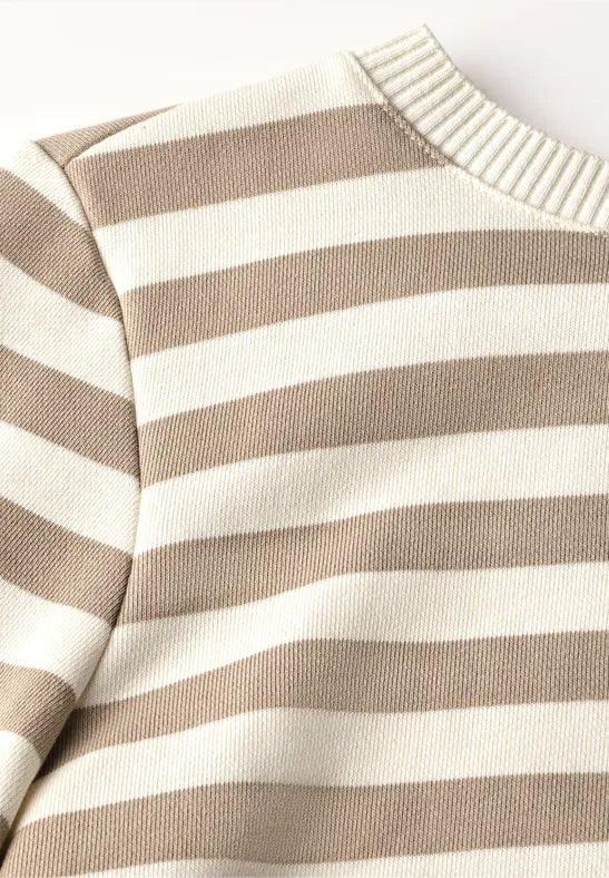 Street One - Beige randig tröja