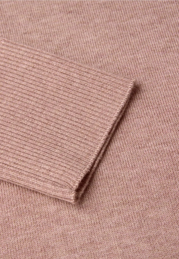 Street One - Rosa finstickad tröja i bomull viskos