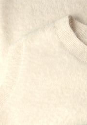 Street One - Crèmevit väst i fjädergarn