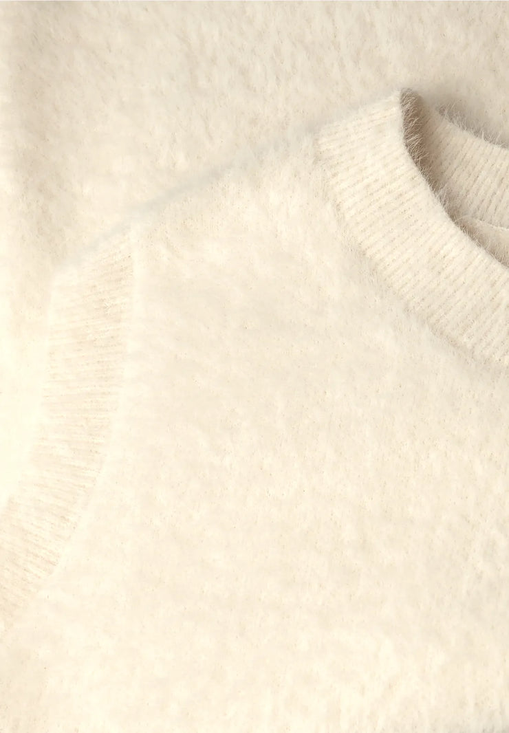 Street One - Crèmevit väst i fjädergarn