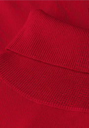 Street One - Röd finstickad polotröja