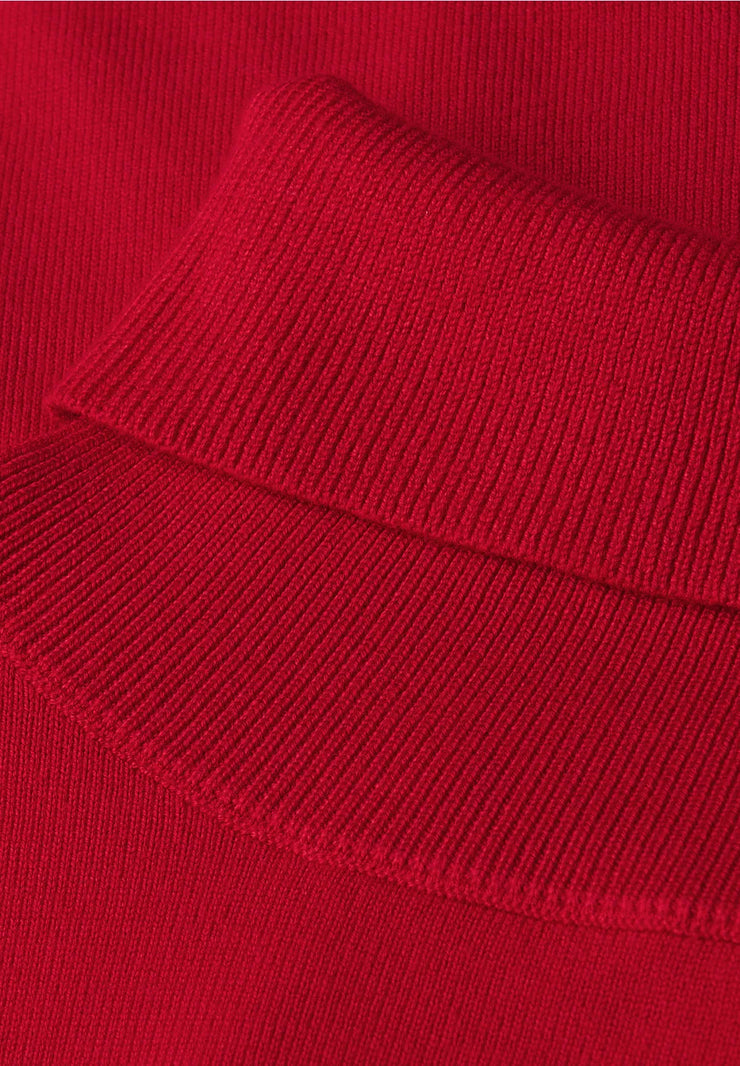 Street One - Röd finstickad polotröja