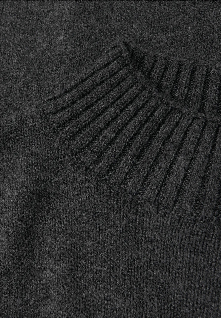 Street One - Mörkgrå stickad polotröja