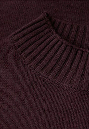 Street One - Vinröd stickad polotröja