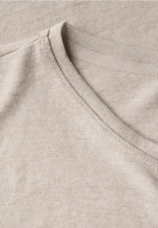 Street One - Beige t-shirt med texttryck