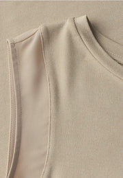 Street One - Beige linne med chiffongärm