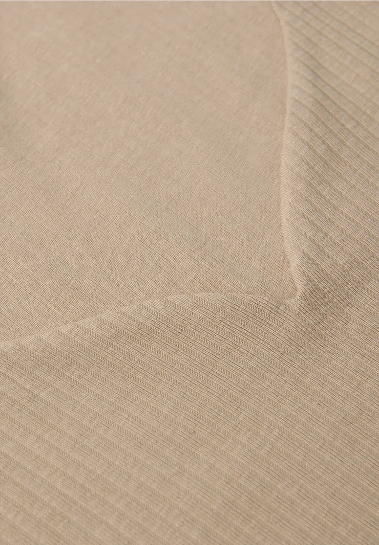 Street One - Beige hjärtringad ribbad topp
