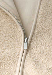 Street One - Beige teddyjacka  med huva