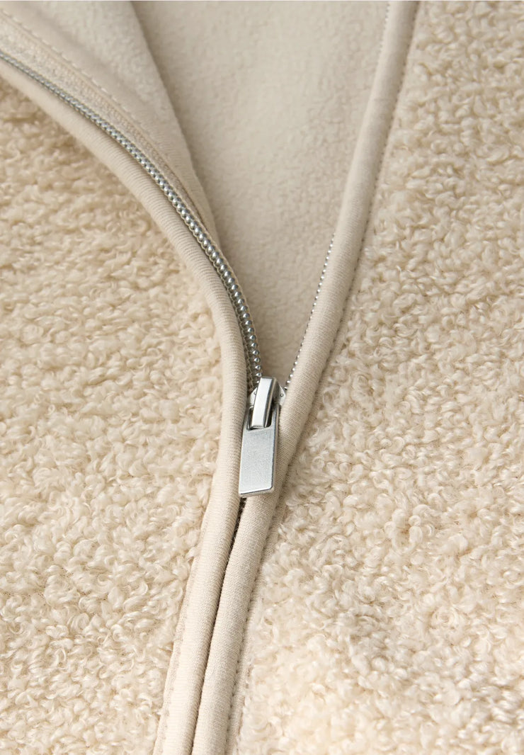 Street One - Beige teddyjacka  med huva