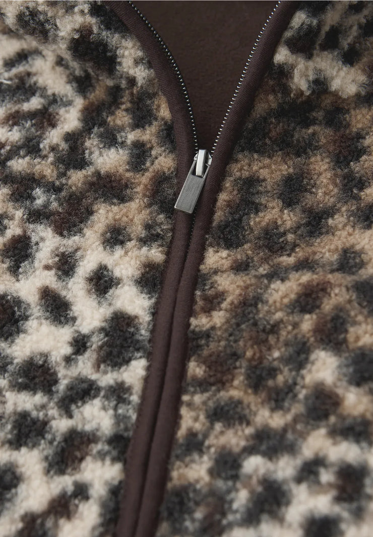 Street One - Leopardmönstrad teddyjacka