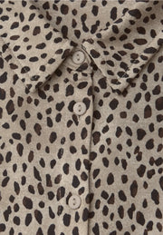 Street One - Beige leopardmönstrad blus i trikå