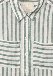 Street One - Grön randig linneskjorta