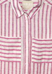 Street One - Rosa randig linneskjorta