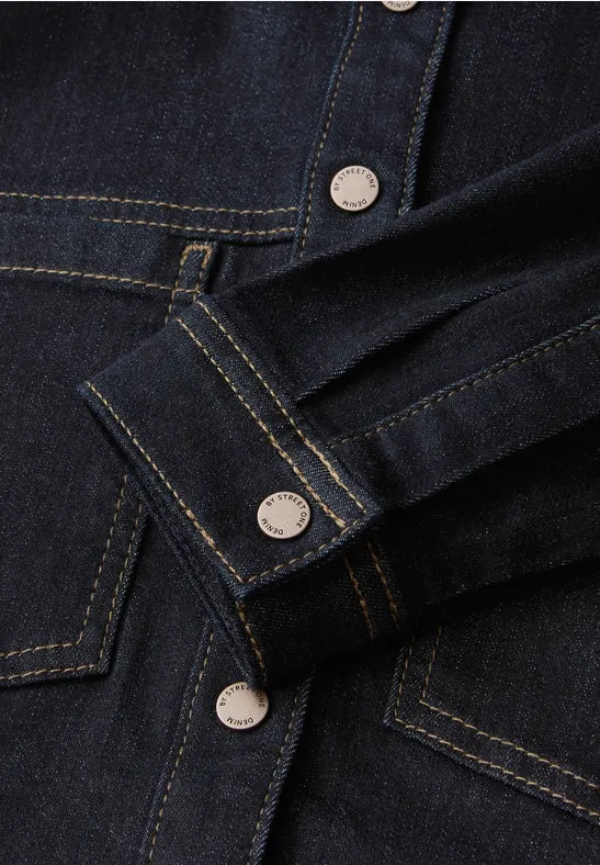 Street One - Mörkblå kort jeansskjorta