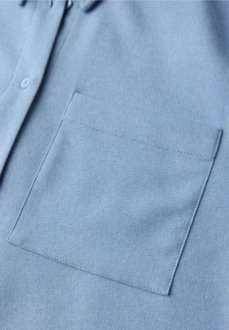 Street One - Kort blå skjortblus