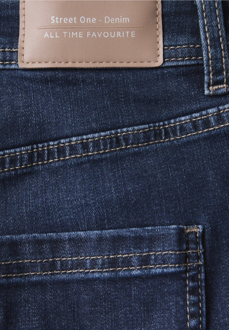 Street One - Blå Bootcut jeans hög midja