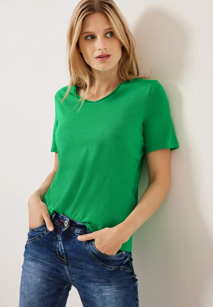 Cecil - Grön t-shirt i 100% bomull