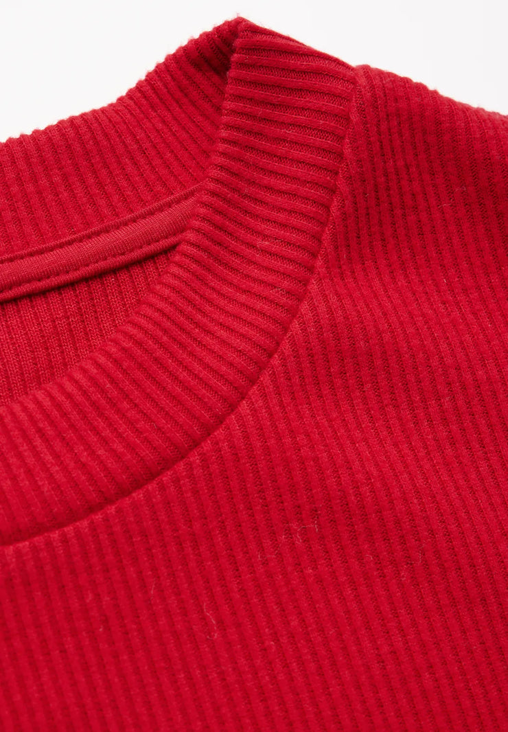 Street One - Röd ribbad klänning