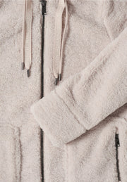 Cecil - Off white teddykappa med huva