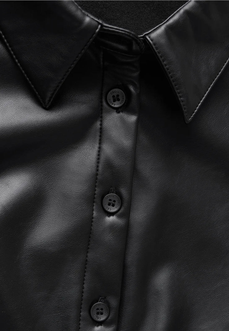 Cecil - Skjortklänning i läderimitation