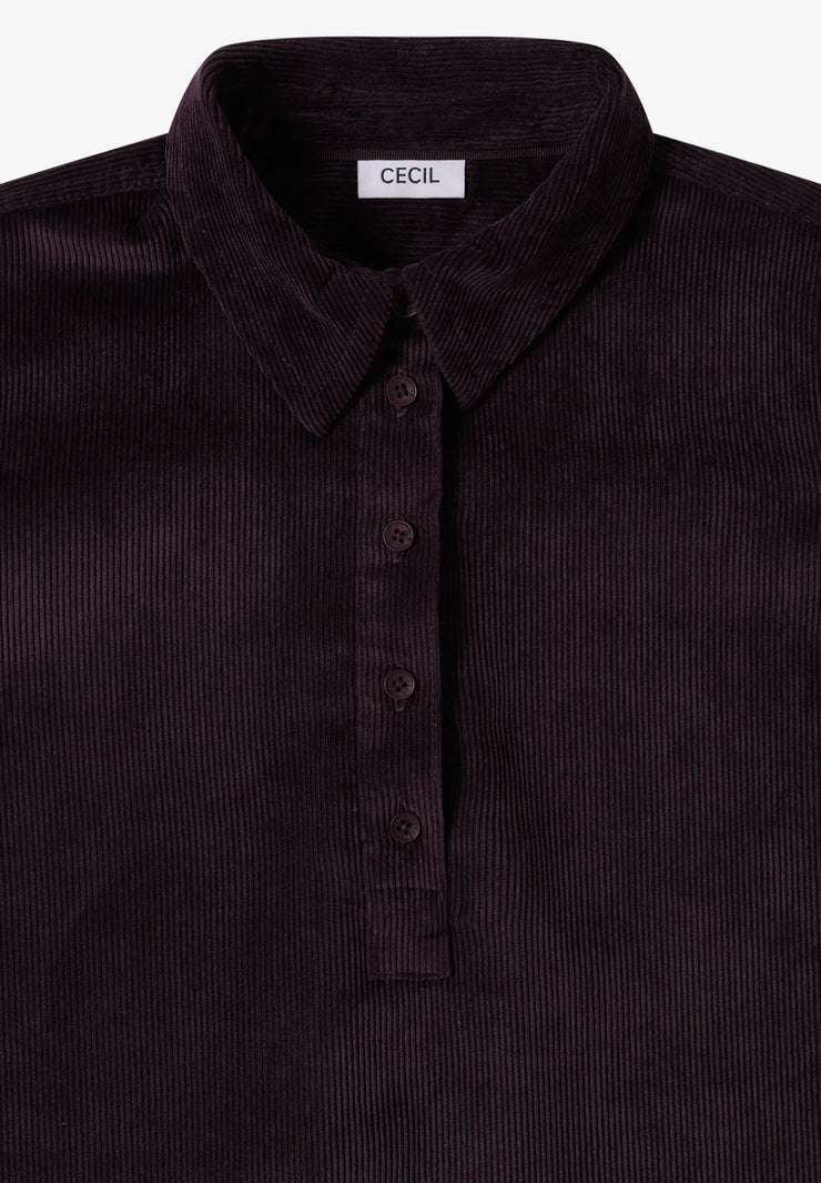 Cecil - Vinröd manchesterklänning