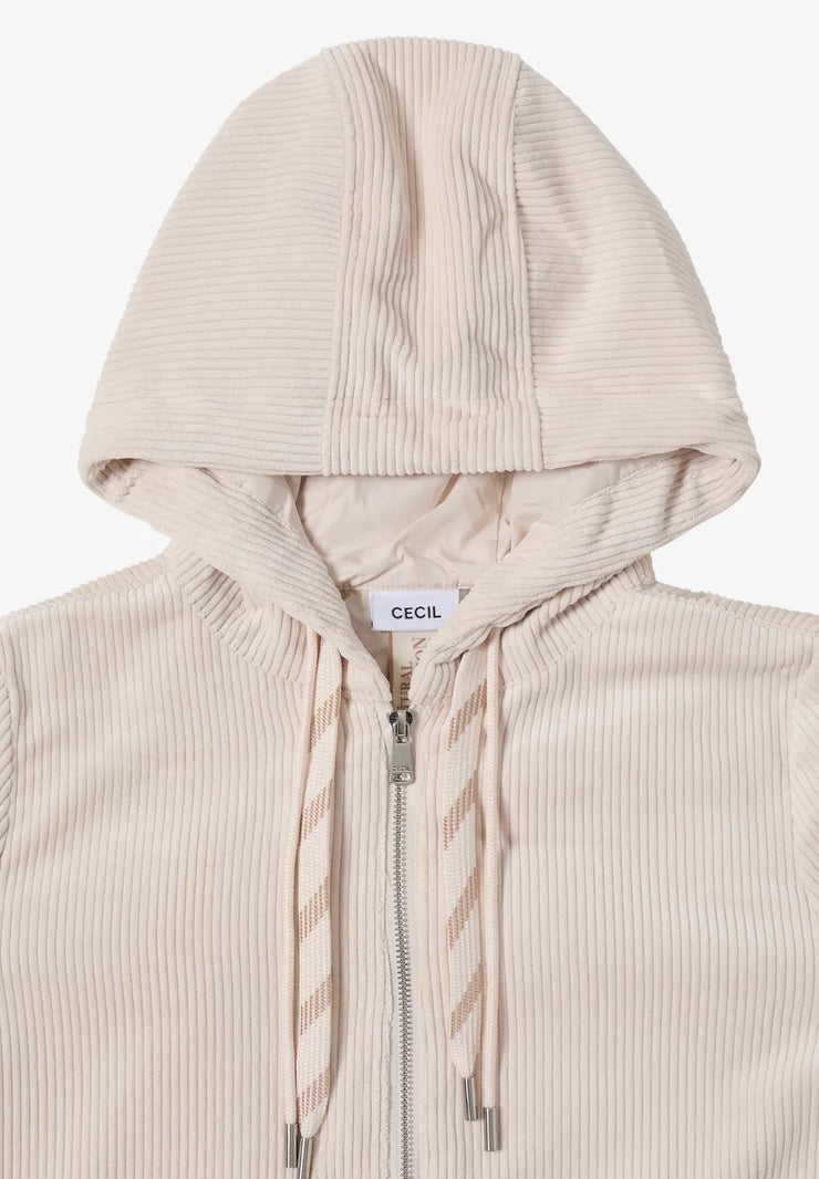 Cecil - Beige manchesterjacka med huva