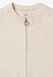 Cecil - Beige kofta med dragkedja