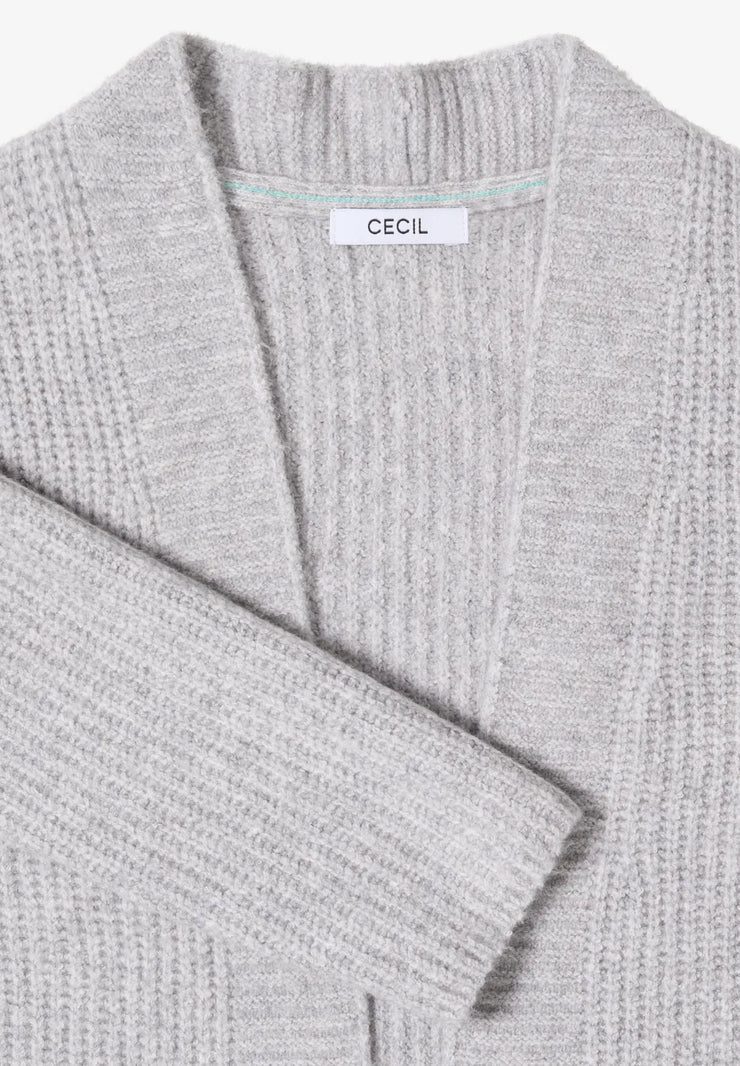 Cecil - Ljusgrå stickad kofta