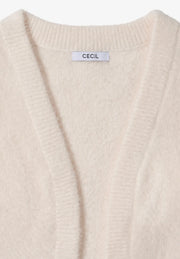 Cecil - Cremevit väst i fjädergarn