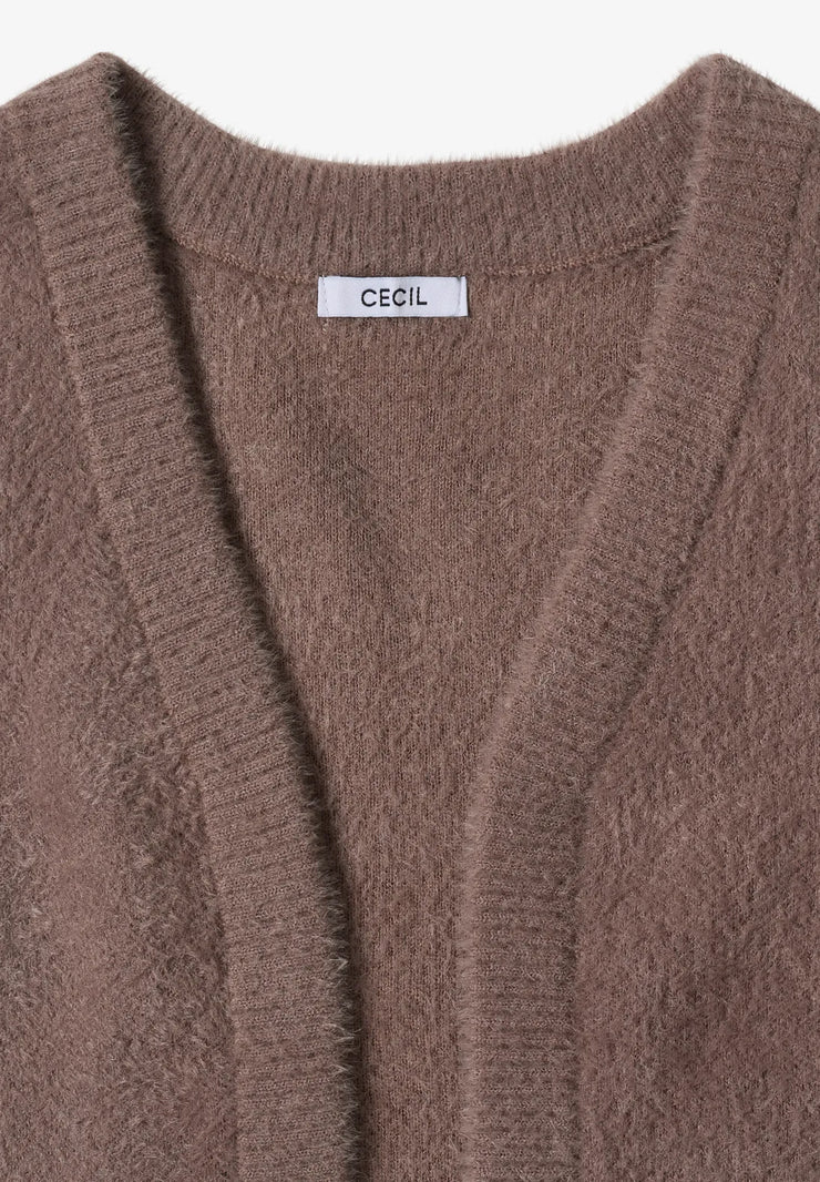 Cecil - Brun väst i fjädergarn