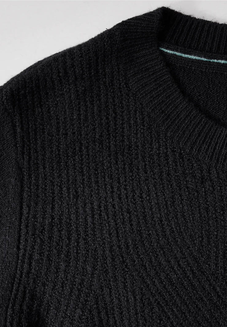 Cecil - Svart kabelstickad tröja