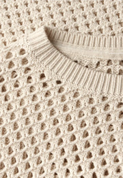 Cecil - Beige hålstickad topp