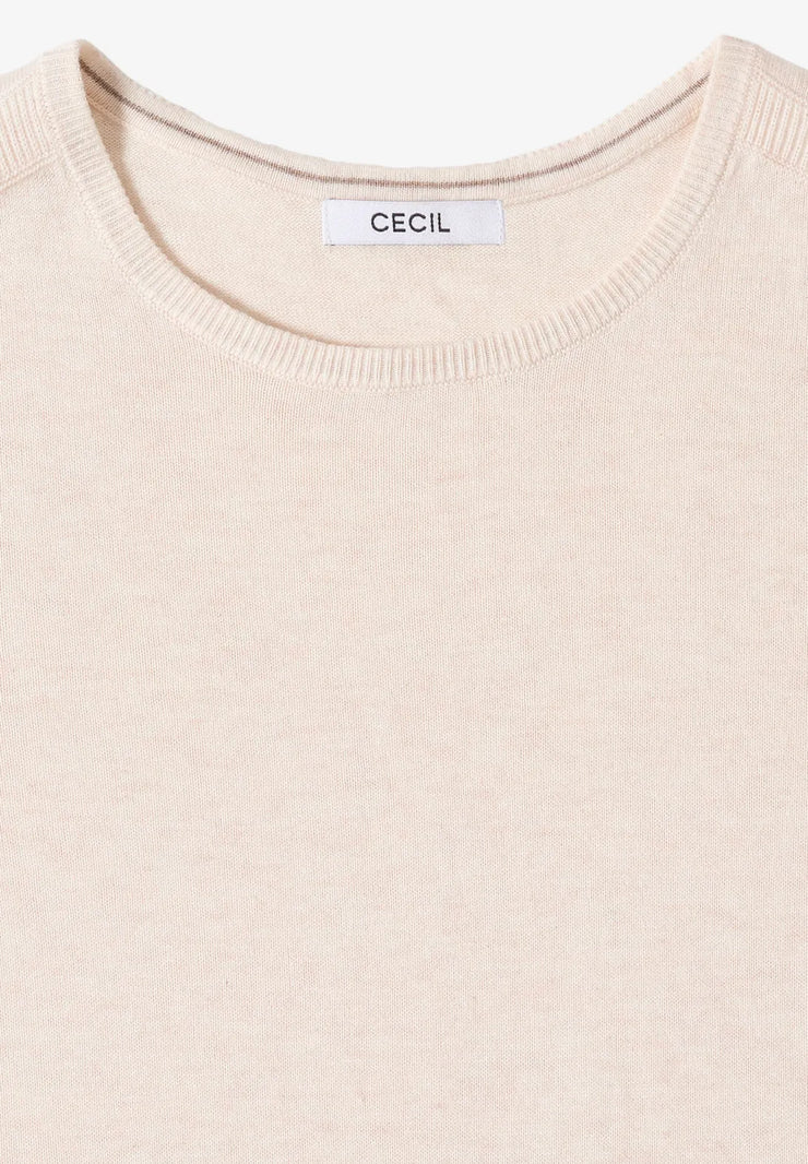Cecil - Beige finstickad tröja