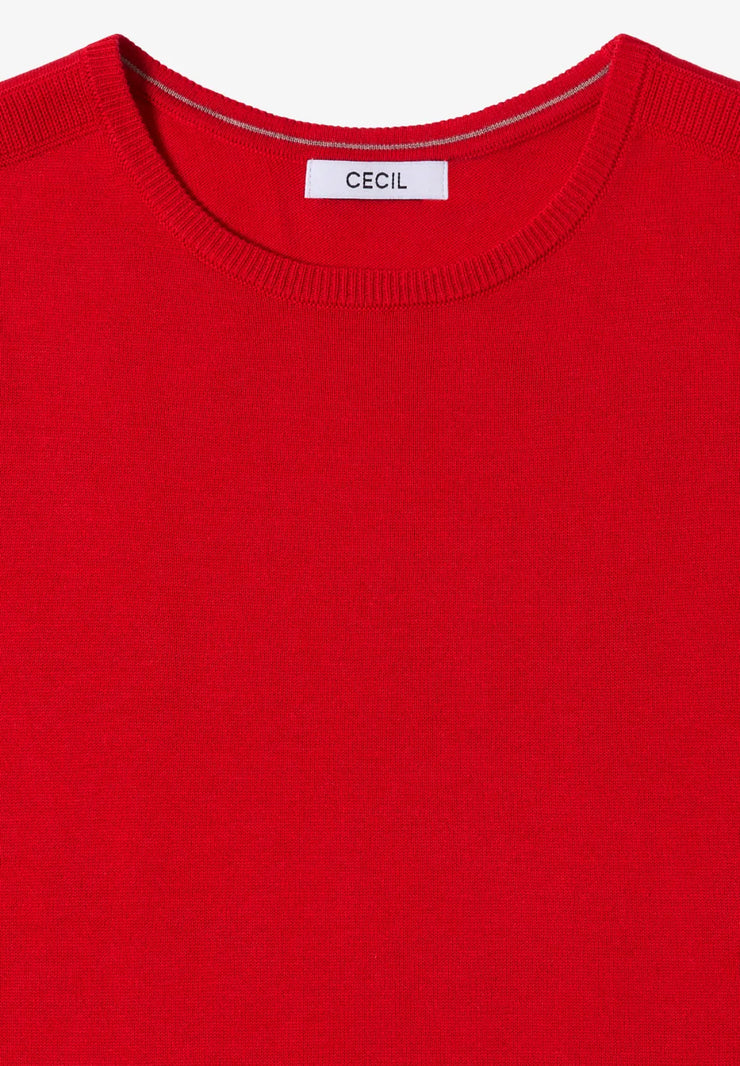Cecil - Röd finstickad tröja
