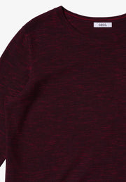 Cecil - Vinröd ribbstickad tröja