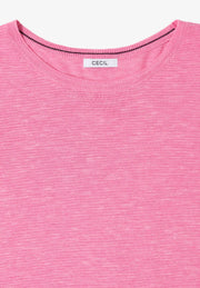 Cecil - Rosa ribbstickad tröja