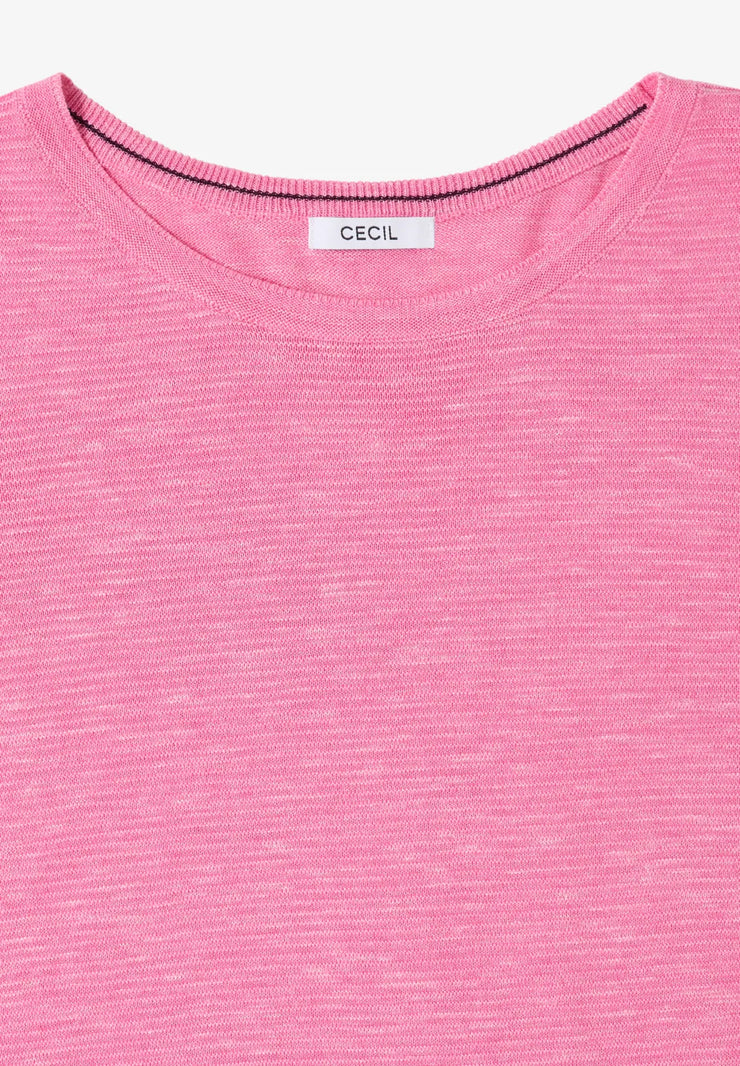 Cecil - Rosa ribbstickad tröja