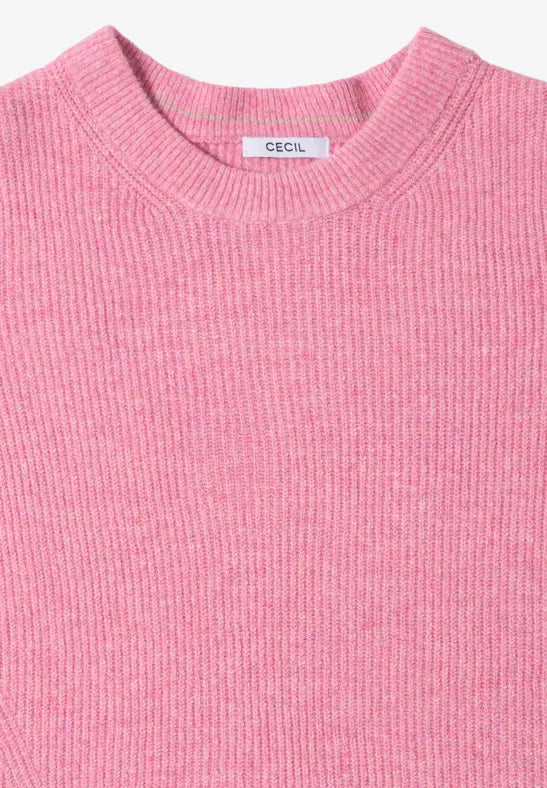 Cecil - Rosa ribbstickad tröja